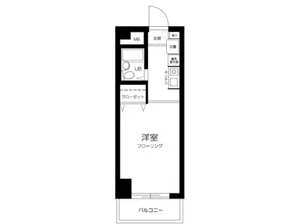 クレアパーク野方(ワンルーム/2階)の間取り写真