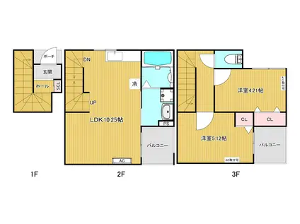 スターフィールド(2LDK/3階)の間取り写真