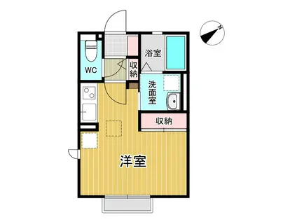 グレイスハイム(ワンルーム/1階)の間取り写真