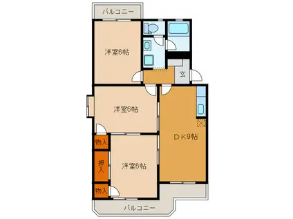 メゾンライフ(3DK/3階)の間取り写真