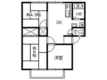 ハイツパークサイド(3DK/1階)の間取り写真