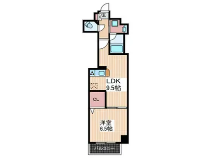 ラブリエ舟入中町アネックス(1LDK/10階)の間取り写真