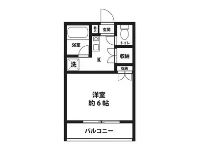 ルフィーノ妻田(1K/2階)の間取り写真