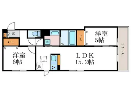 D-ROOM西院小米(2LDK/3階)の間取り写真