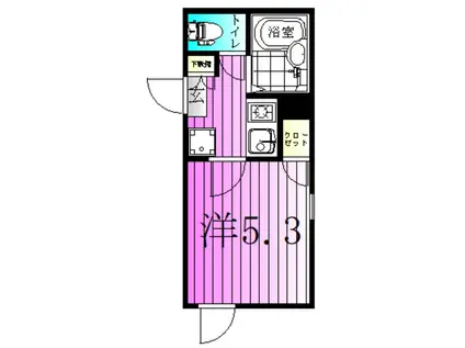 リッシェル北千住(1K/2階)の間取り写真