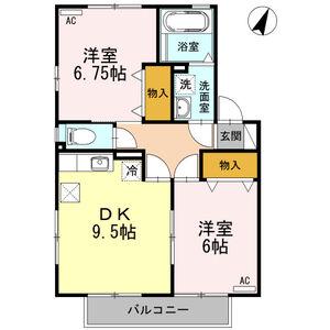 グレースメゾン国府(2DK/1階)の間取り写真