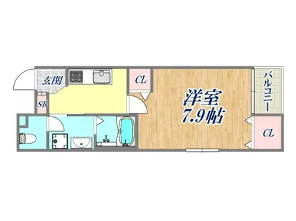 COCOLAULEA(1K/1階)の間取り写真