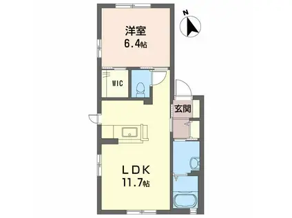 シャーメゾン本谷(1LDK/1階)の間取り写真