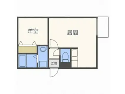 グランディールN15(1LDK/4階)の間取り写真