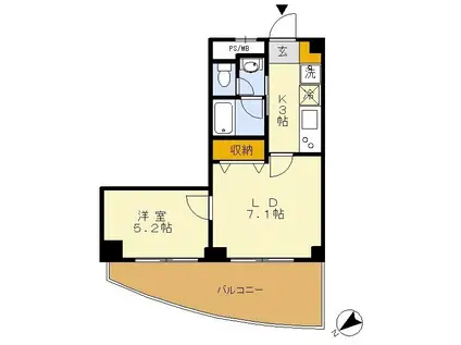 国分寺ステップスガーデン(1LDK/6階)の間取り写真