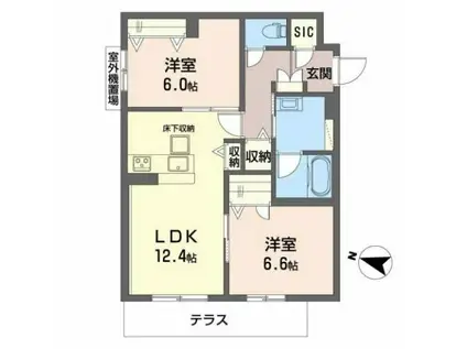 SHAMAISON 栄蔵(2LDK/3階)の間取り写真