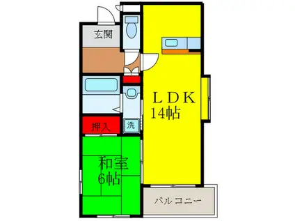 プチメゾンマスミ(1LDK/2階)の間取り写真