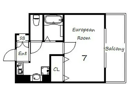 リヴィエル須磨(1K/3階)の間取り写真