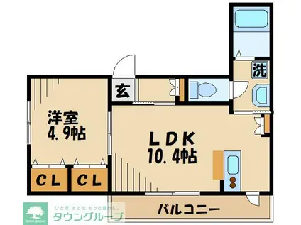 CASA MARRON MIYOSHICHO(1LDK/2階)の間取り写真