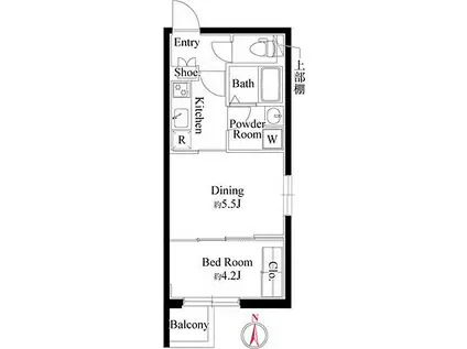 グランパセオ中目黒II(1DK/2階)の間取り写真
