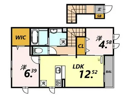 アルコバレーノ(2LDK/2階)の間取り写真
