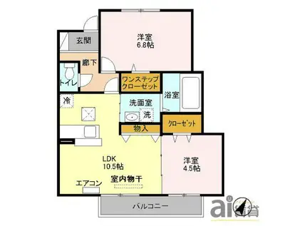 サンモール北入曽B棟(2LDK/1階)の間取り写真