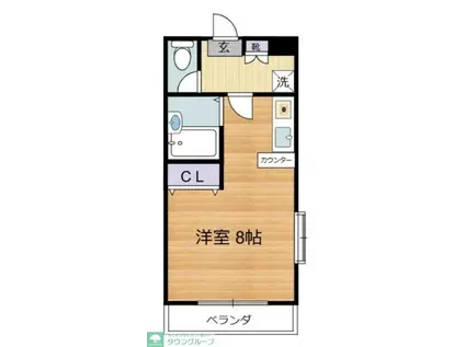 ディファレンス調布(ワンルーム/1階)の間取り写真