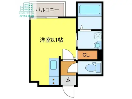 アミティ中通(ワンルーム/3階)の間取り写真