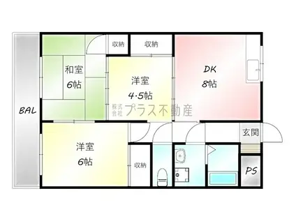 グランシャトー玉川(3DK/7階)の間取り写真