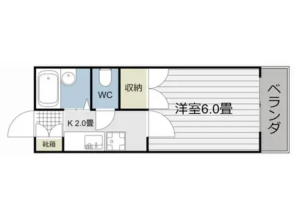 サンシティ鴨池(1K/3階)の間取り写真