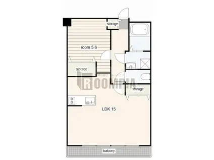 長良パークマンション(1LDK/2階)の間取り写真