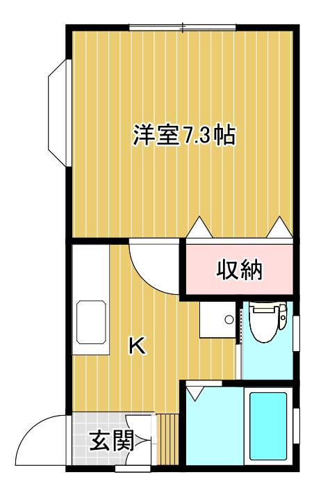 ハイツリモージュ万代(1K/1階)の間取り写真