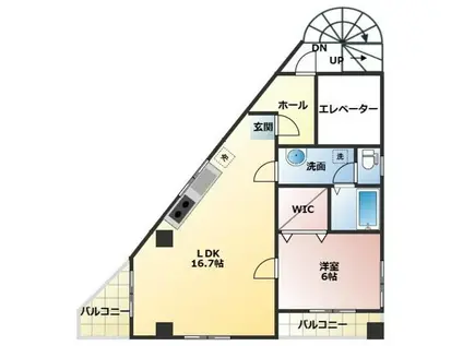 センターパーク平井VI(1LDK/4階)の間取り写真