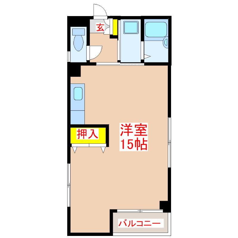 シルキーハイツ(ワンルーム/5階)の間取り写真