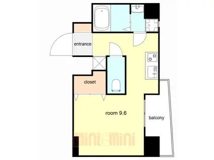 WILLDO三宮イースト(ワンルーム/8階)の間取り写真