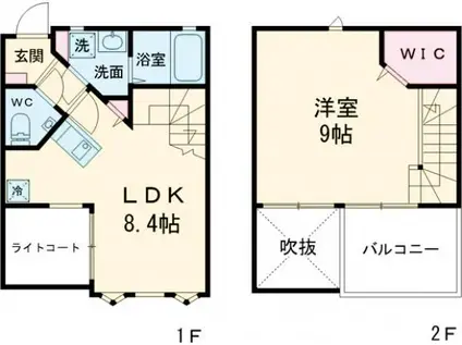 プレミアムアイランド上峰VI(1LDK/1階)の間取り写真