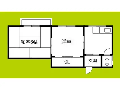 青葉マンション(2K/4階)の間取り写真