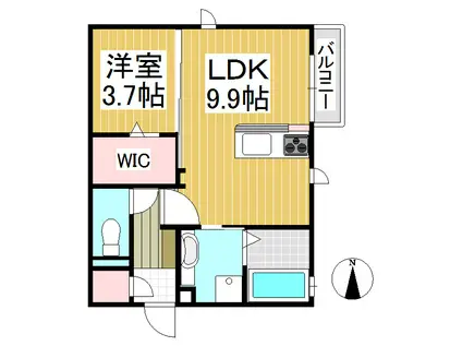 ANGELITE B(1LDK/3階)の間取り写真
