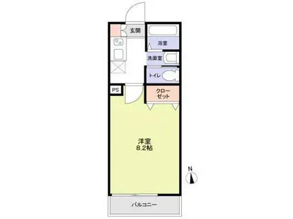 アファブルときわ台II(1K/1階)の間取り写真