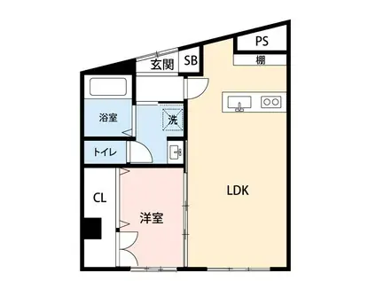 K&K所沢(1LDK/1階)の間取り写真