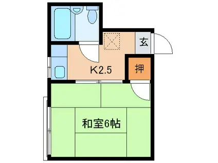 ハイムすずらん(1K/2階)の間取り写真