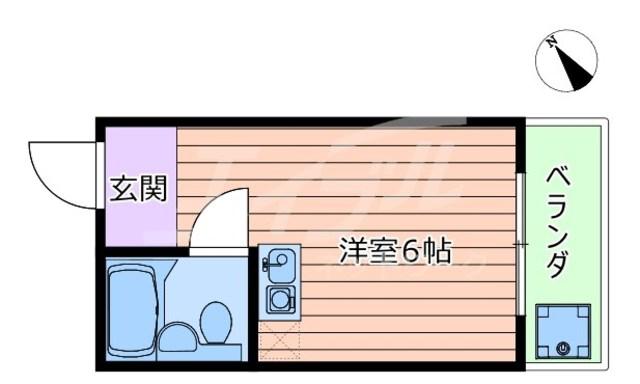 サンハイツ(ワンルーム/4階)の間取り写真