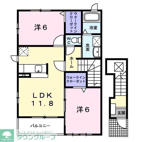 メルシープラザII(2LDK/2階)の間取り写真