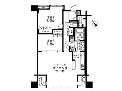 アーバンパーク代官山II(2LDK/3階)の間取り写真