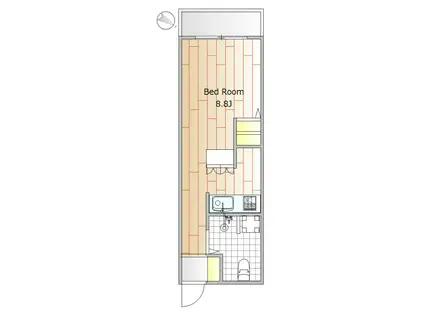 荏原ハイツ(ワンルーム/4階)の間取り写真
