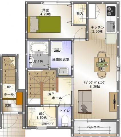 シャレーコーセイ四番館(1LDK/2階)の間取り写真