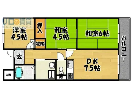 メゾン・サンフォーレ(3DK/3階)の間取り写真