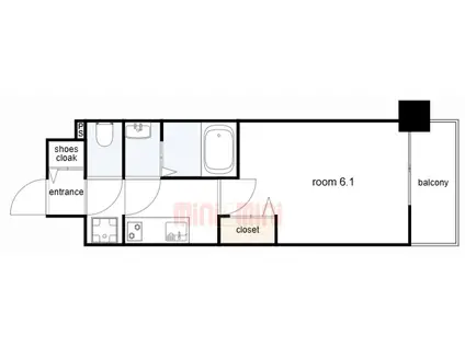 アドバンス神戸パーチェ(1K/2階)の間取り写真