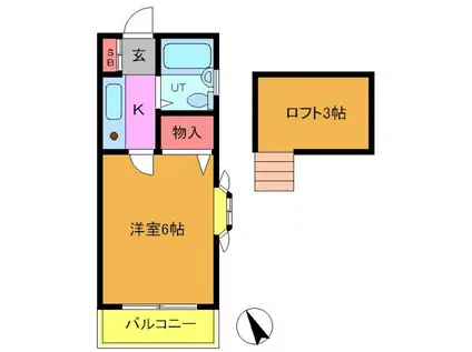 フォレスト(1K/2階)の間取り写真