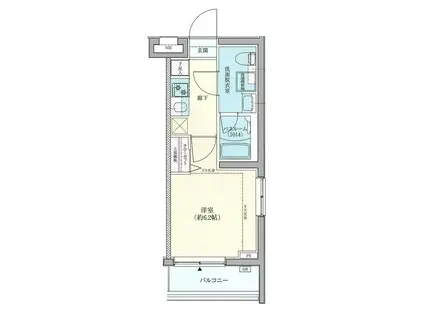 ロアール横浜十日市場(1K/4階)の間取り写真
