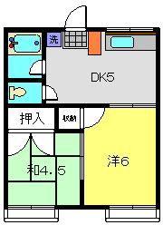 パークサイド桜木(2DK/2階)の間取り写真