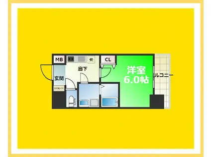 レオンコンフォート難波ブラン(1K/11階)の間取り写真
