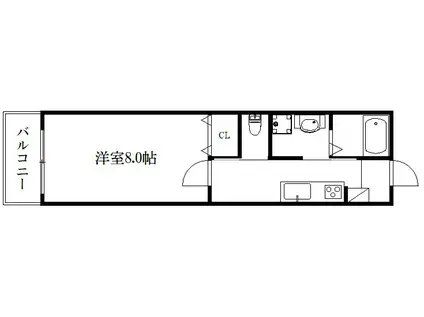 カルーナ(1K/2階)の間取り写真