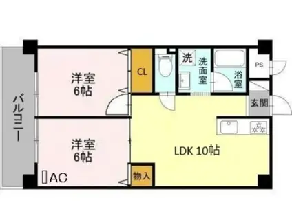 ファーロ(2LDK/2階)の間取り写真