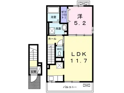 メゾン・ド・K(1LDK/2階)の間取り写真